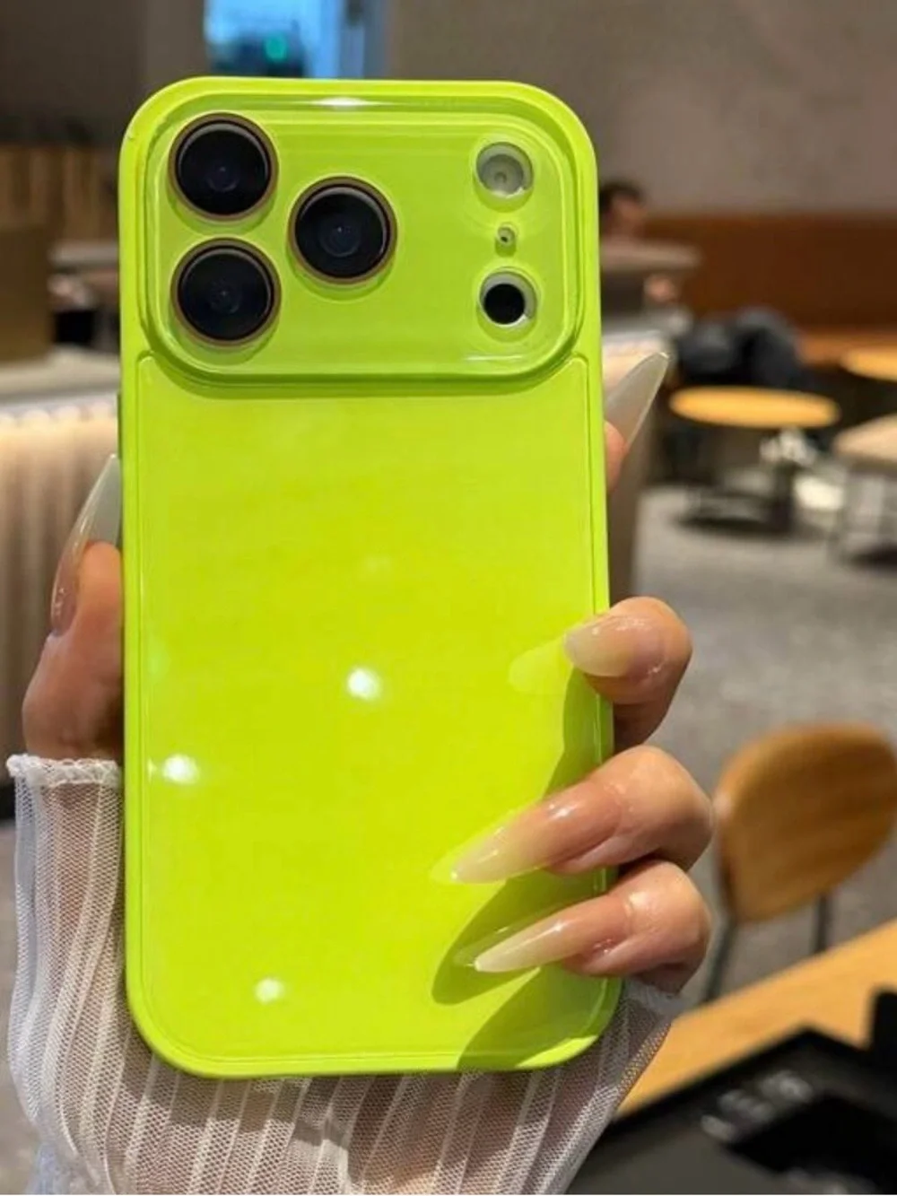 Luxe Glossy Neon Orange & Lime Green Cell Phone Case iPhone 17 Pro Set of 2